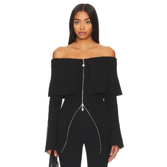 House of Harlow 1960 x REVOLVE Akari Off Shoulder Sweater in Black - Picture 1 of 4